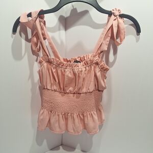 Elegant Pink Ruffled Women's Top